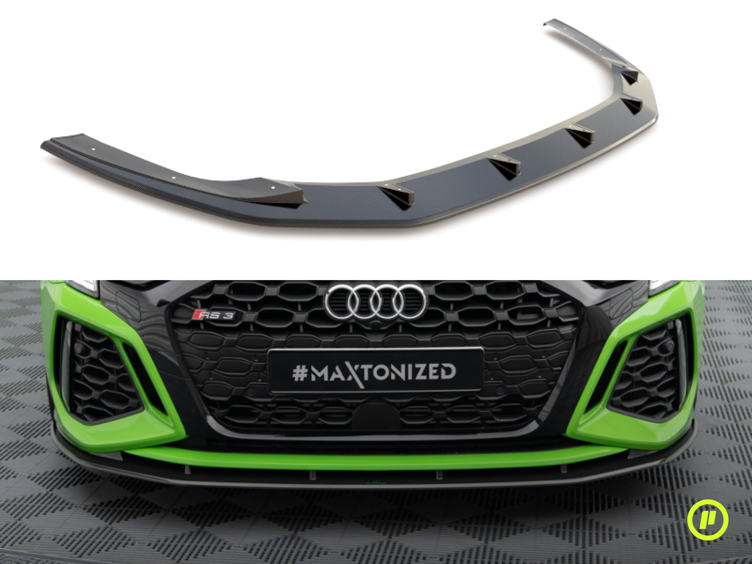 Maxton Design – Carbonfaser-Frontsplitter für Audi RS3 Limousine (8 Jahre 2020+)
