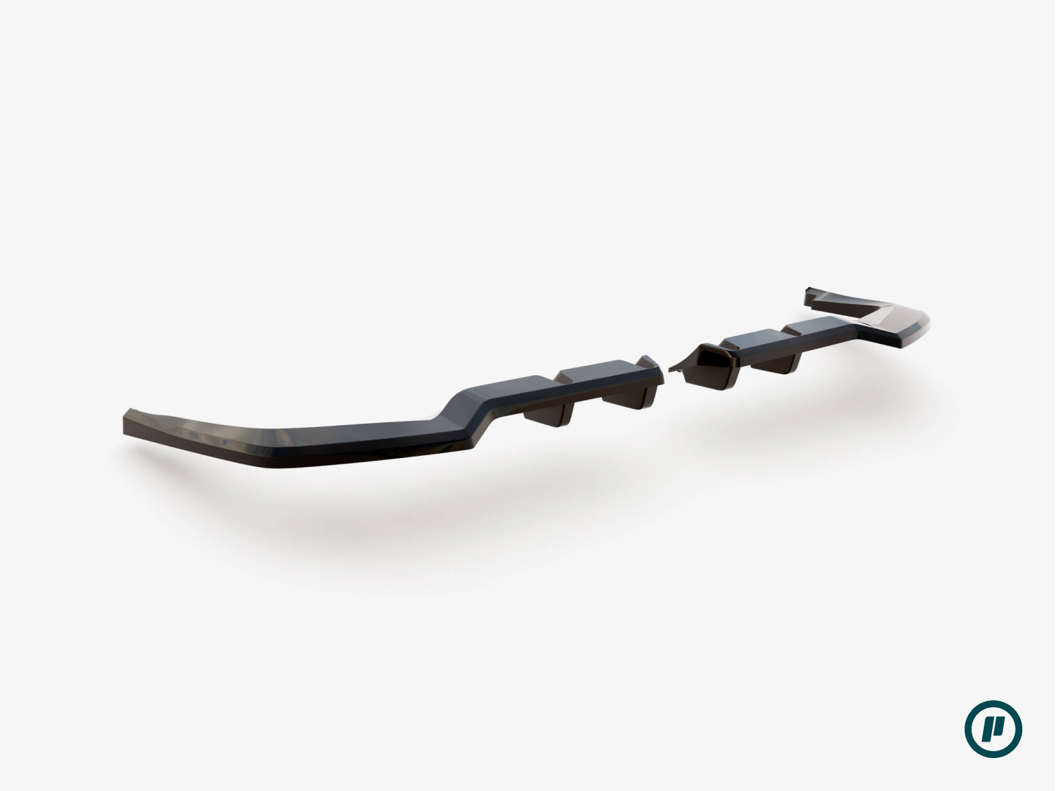 Maxton Design - Central Rear Splitter (With Vertical Bars) v1 for Honda Civic Type-R (MK11 2023+)