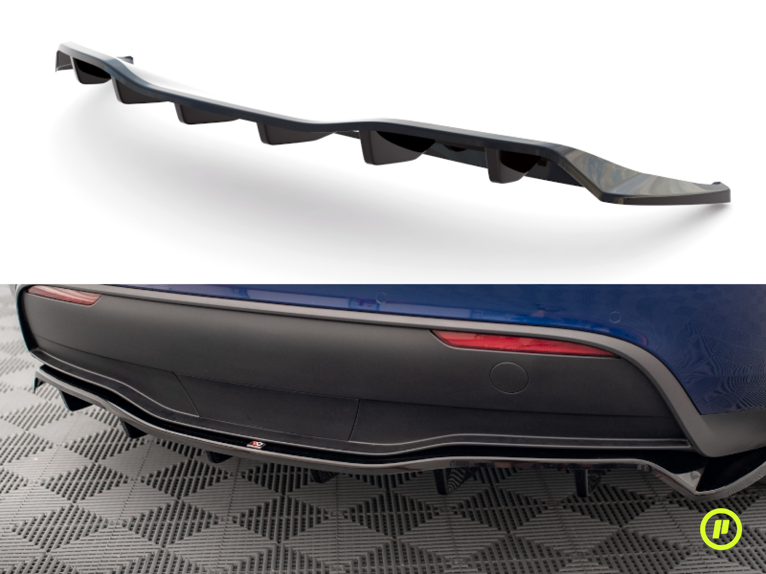 Maxton Design - Central Rear Splitter (with vertical bars) for Tesla Model Y (2020+)