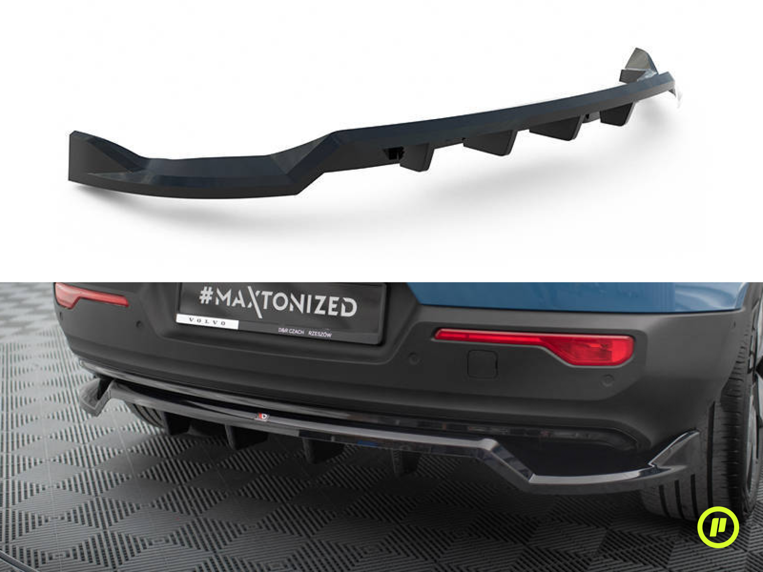 Maxton Design – Zentraler Hecksplitter (mit vertikalen Stangen) für Volvo C40 (E80 2021+)