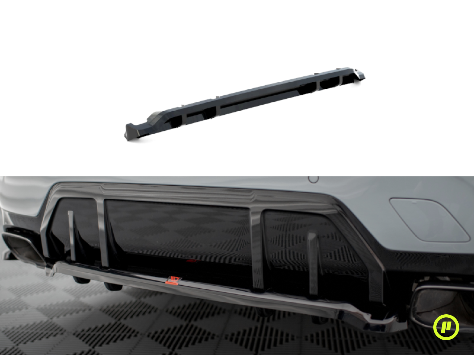 Maxton Design - Central Rear Splitter (with vertical bars) v1 for BMW M340i M-Pack (G20/G21 2022+)