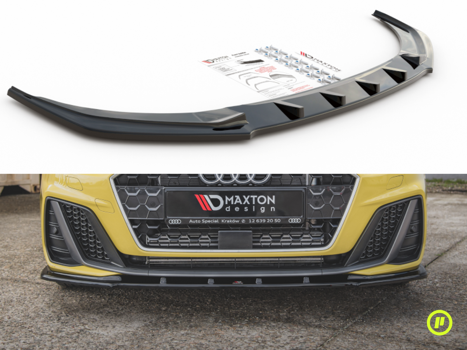 Bodykit Frontspoiler Diffusor Schweller ABS für Audi A1 GB S-Line Schwarz  Glanz