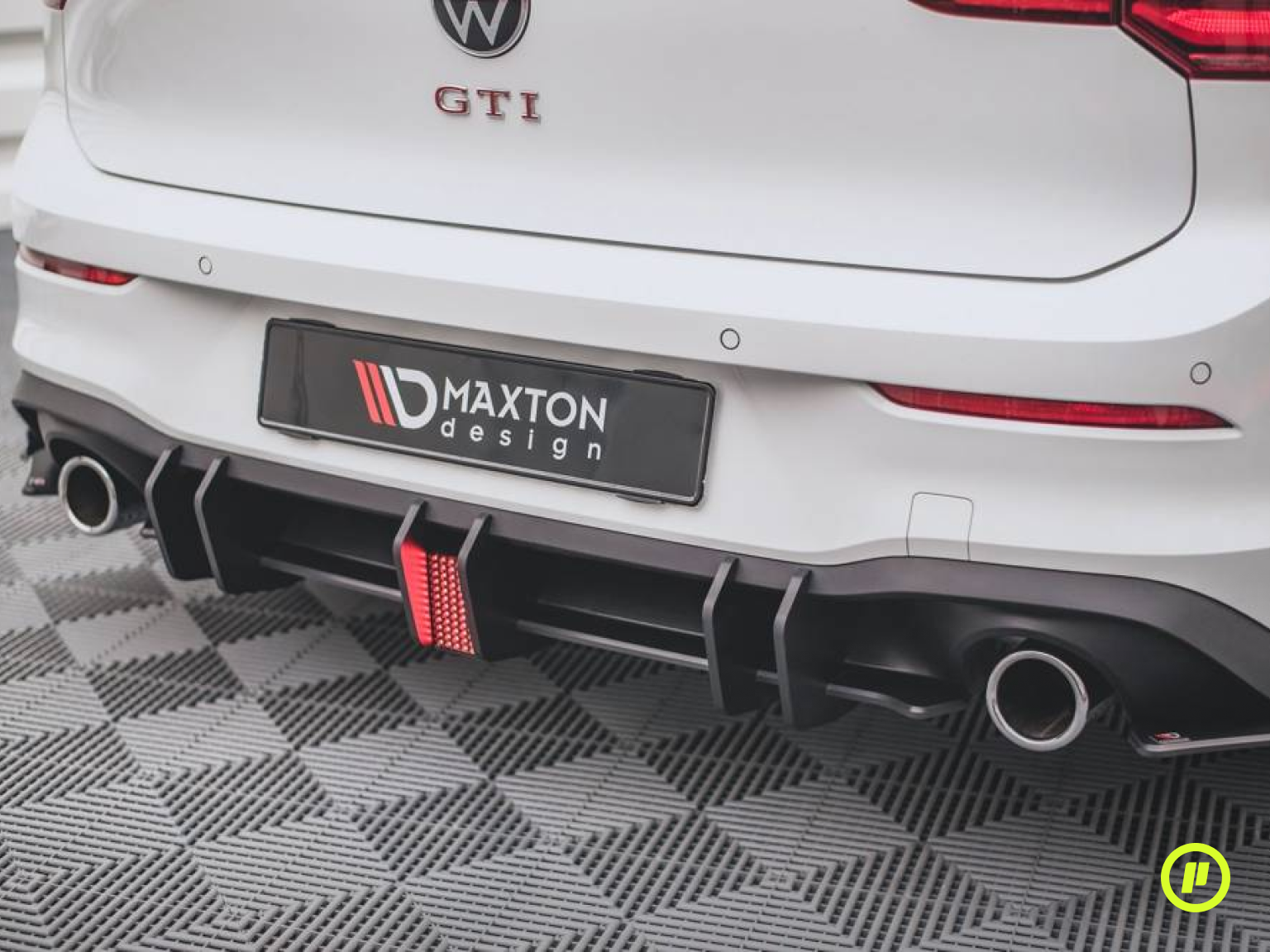 Maxton Design - Racing Durability Rear Diffuser v2 + LED Stop Light for Volkswagen Golf 8 GTI (Mk8 2019+)