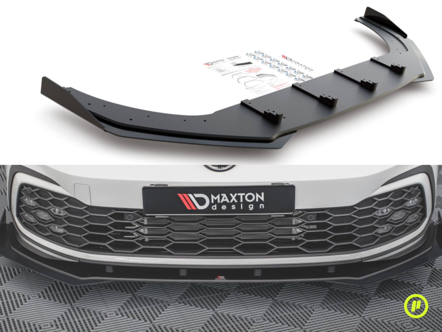 Maxton Design - Racing Durability Front Splitter + Flaps for Volkswagen Golf 8 GTI (Mk8 2019+)