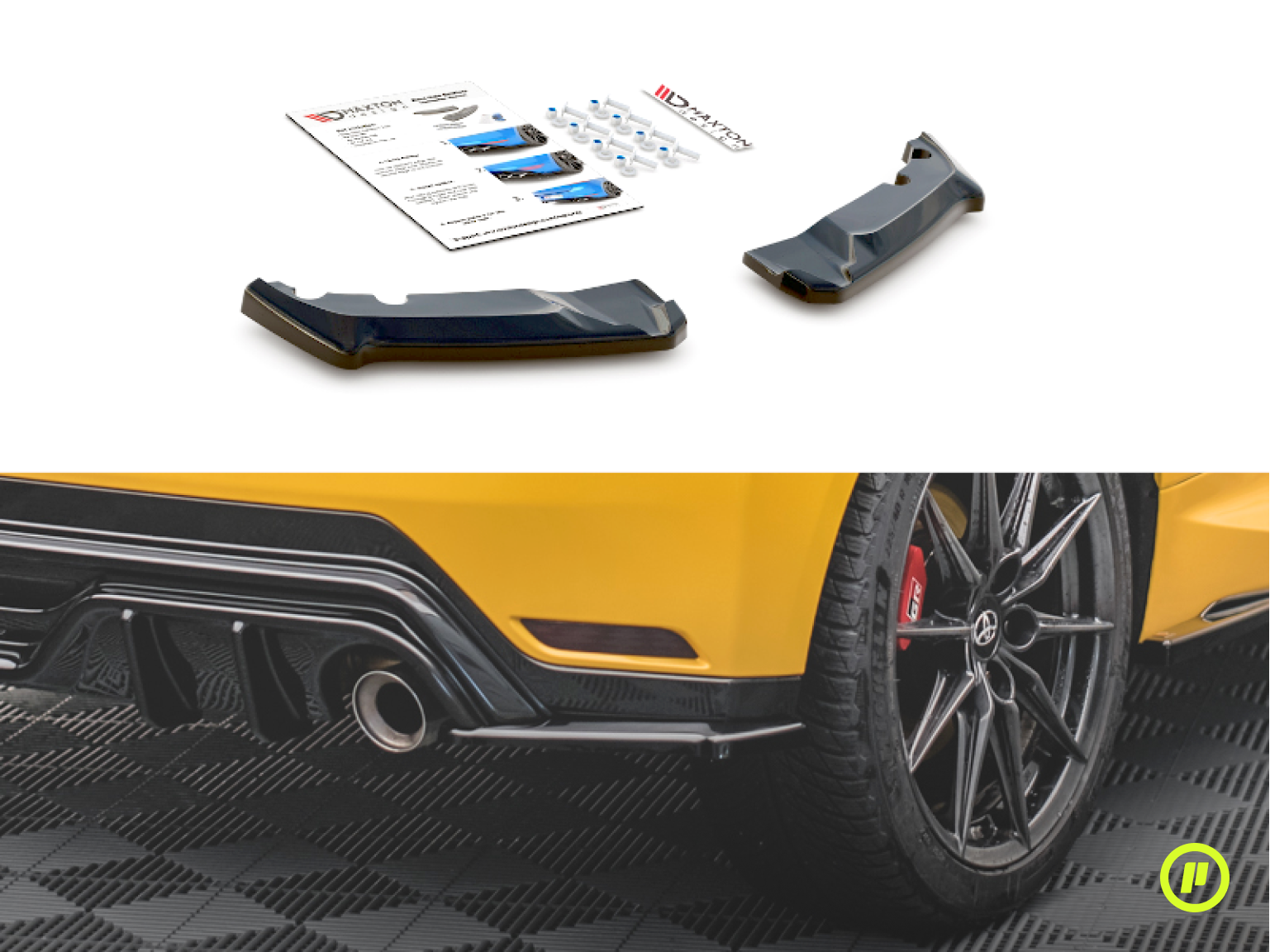 Maxton Design - Rear Side Splitters v3 + Flaps for Toyota GR Yaris (MK4 2020+)