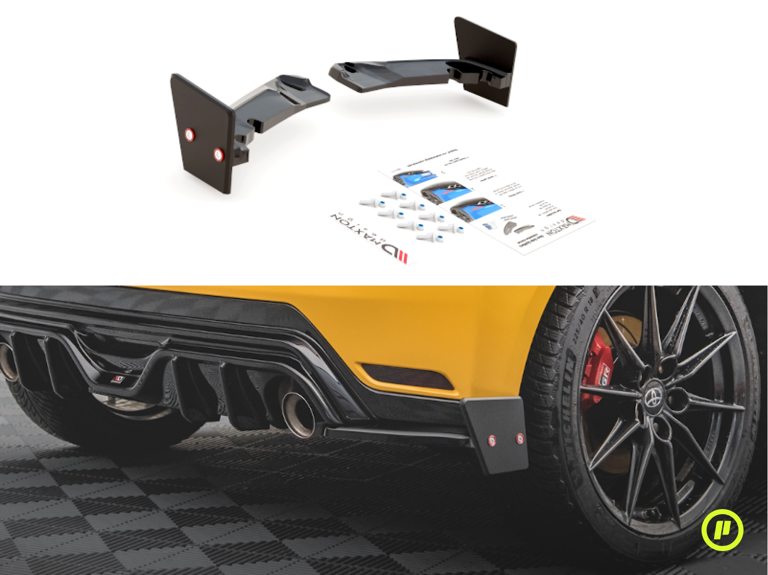 Maxton Design - Rear Side Splitters v4 + Flaps for Toyota GR Yaris (MK4 2020+)