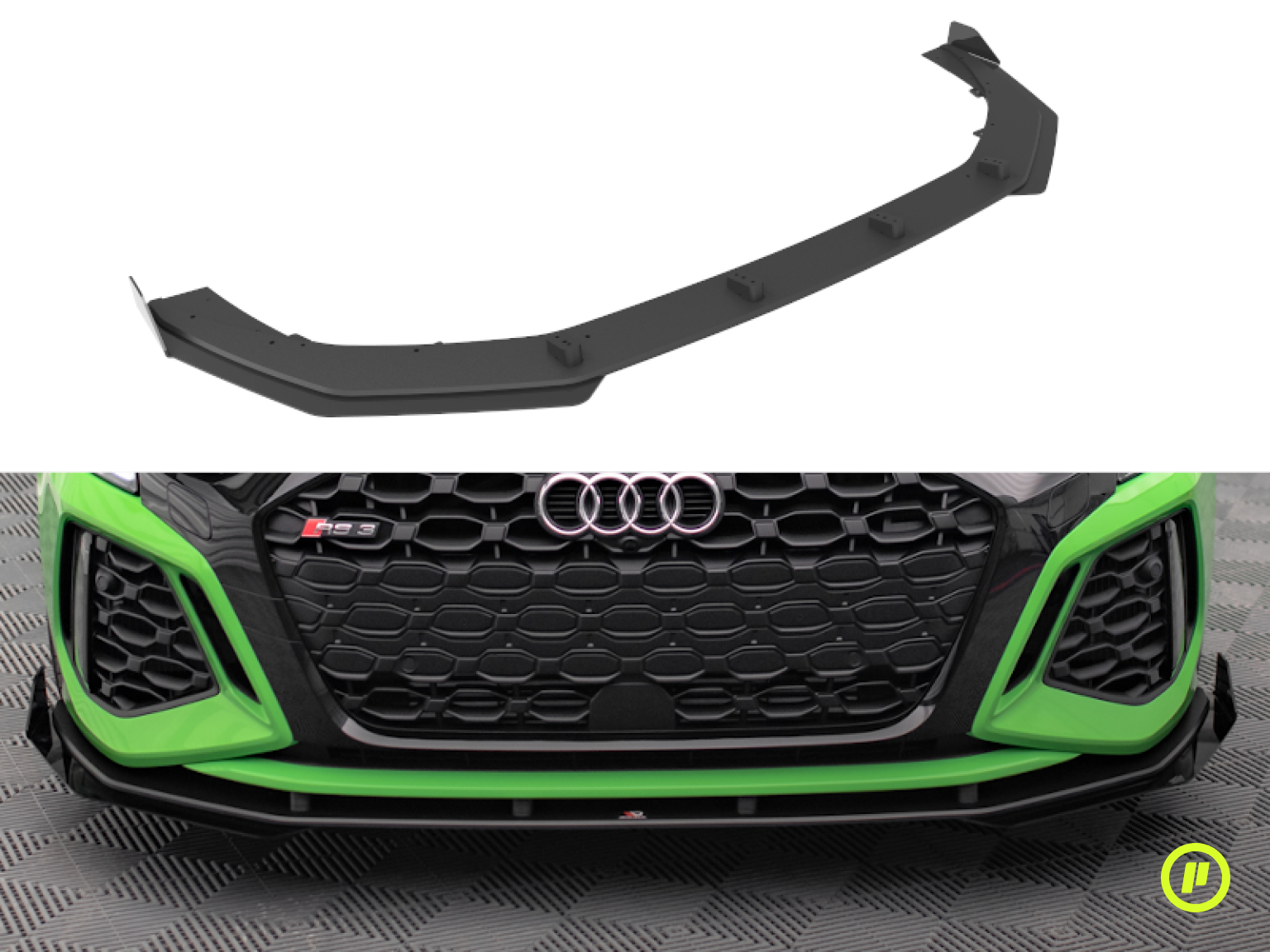 Maxton Design - Street Pro Front Splitter v1 + Flaps for Audi RS3 Sedan (8Y 2020+)