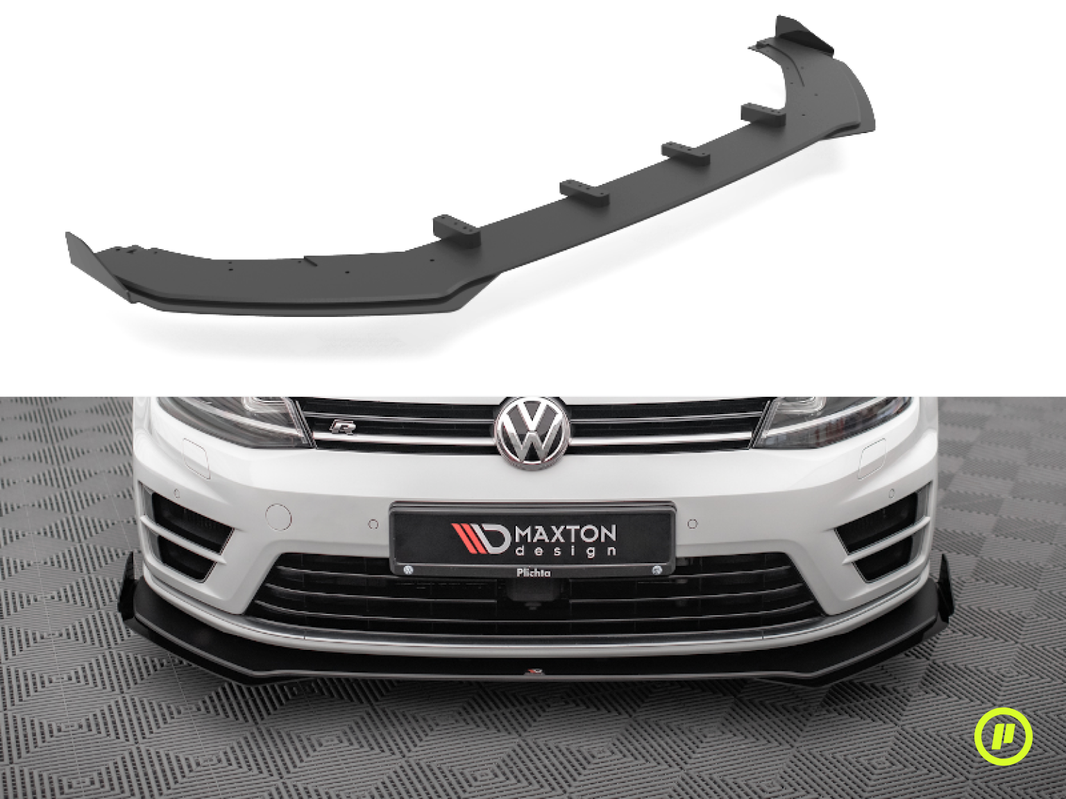 Maxton Design - Street Pro Front Splitter v1 + Flaps for Volkswagen Golf 7 R (Mk7 2013-2016)