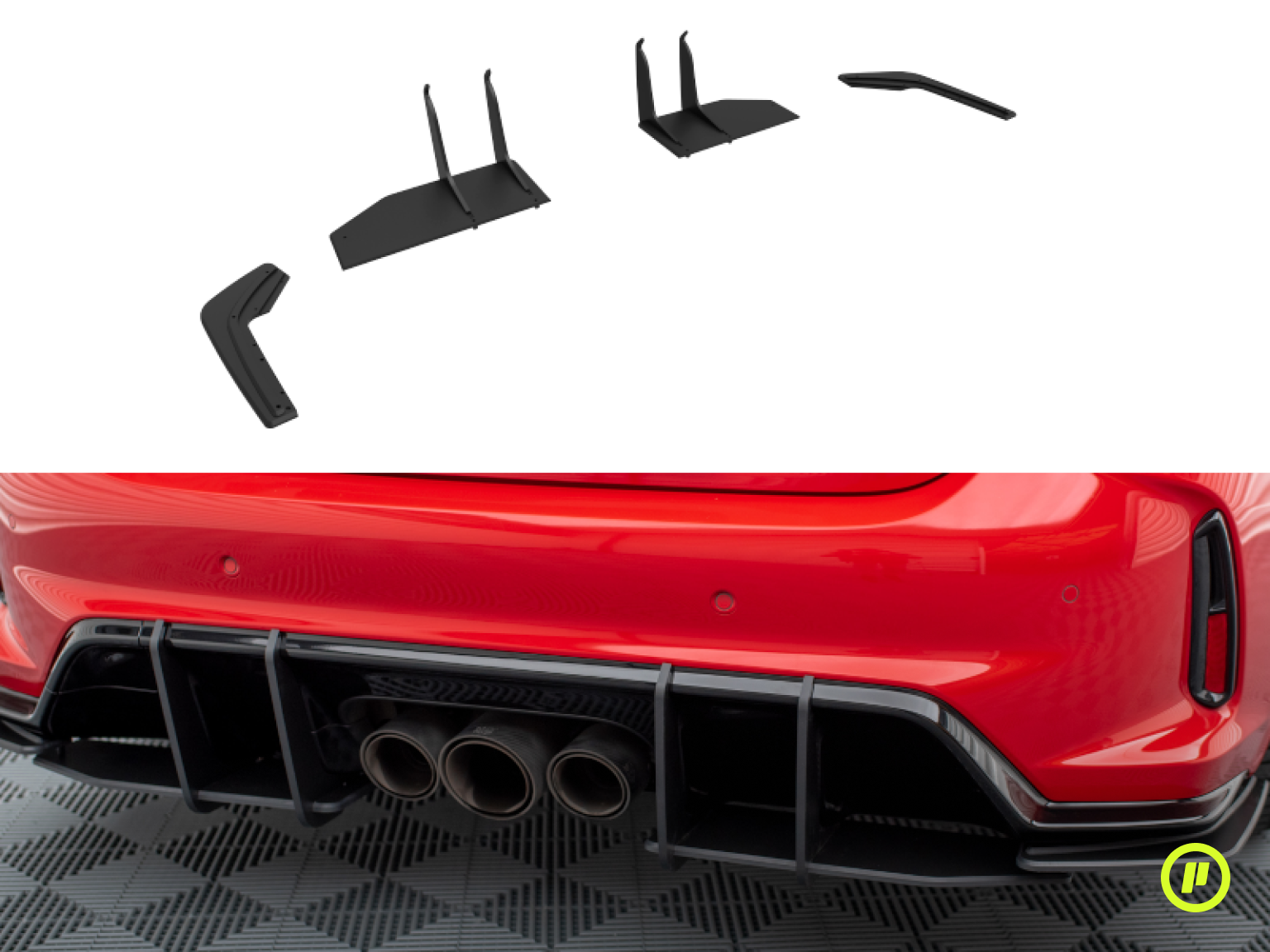 Maxton Design Street Pro Rear bumper black-red - Audi A3