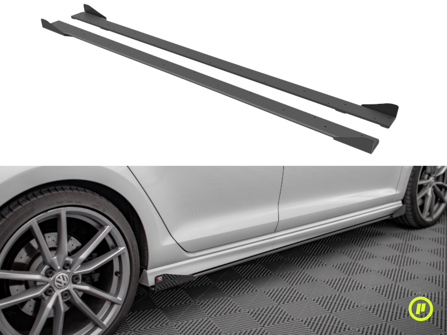 Maxton Design - Street Pro Side Skirts Diffusers + Flaps for Volkswagen Golf 7 R (Mk7 2013-2016)
